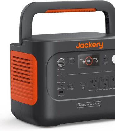 Jackery Explorer 1000 v2 Portable Power Station,1070Wh LiFePO4 Battery,1500W AC/100W USB-C Output, 1 Hr Fast Charge, Solar Generator for Camping,Emergency, RV, Off-Grid Living(Solar Panel Optional)