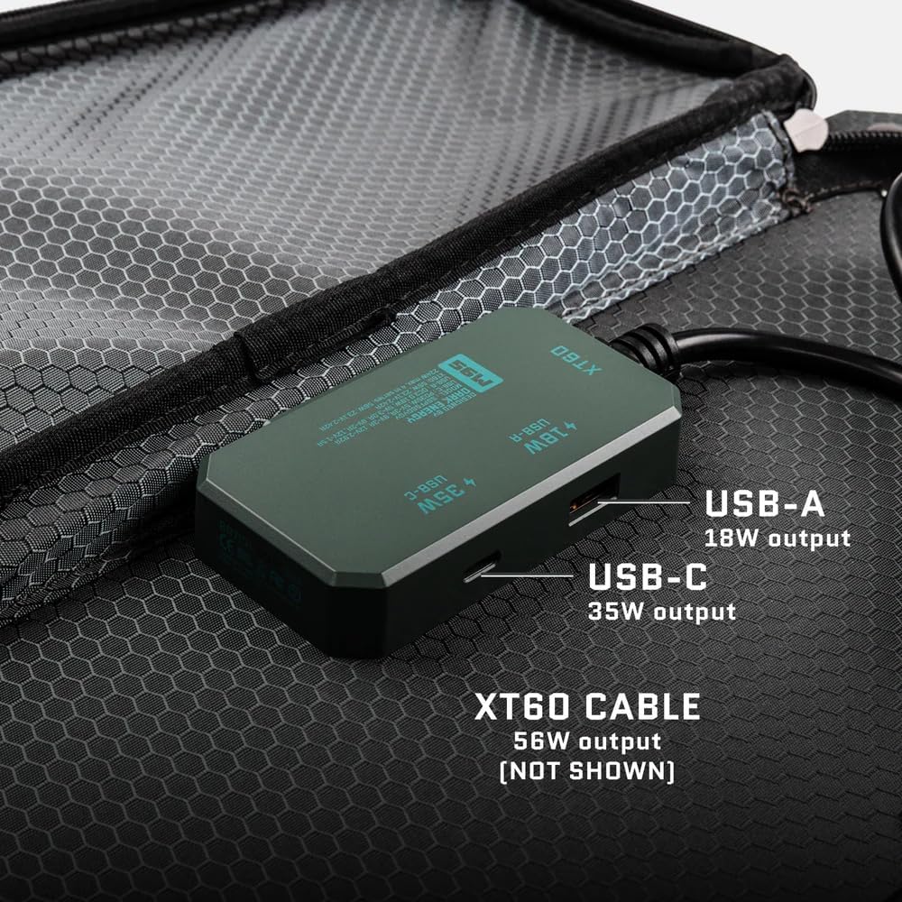 Dark Energy Poseidon Pro 10,000 mAh Indestructible Portable Charger Power Bank with Spectre 56W Folding Solar Panel - Complete Off-Grid Solar Power Generator for Camping and Emergency Backup Power - Image 5