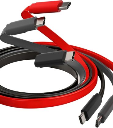 Travel Depot Flat USB C Cable 3-Pack, 100W Fast Charging & Data Sync, 6ft Type C Flat Charging Cables, Durable TangleFree Design, Wide Device Compatibility, Color Combo, Includes Travel Storage Bag