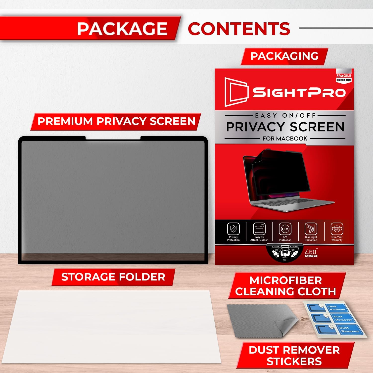 SightPro 14 Inch Privacy Screen for MacBook Pro(2021-2026, M1-M5) Monitor - Removable Laptop Privacy Filter Shield and Protector - Image 8