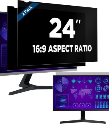 Magicmoon 2-Pack 24 Inch Computer Privacy Screen Filter, Anti-Spy/Glare Protector Film for Widescreen Monitor with 16:9 Aspect Ratio (Width x Height: 531mm x 298mm)