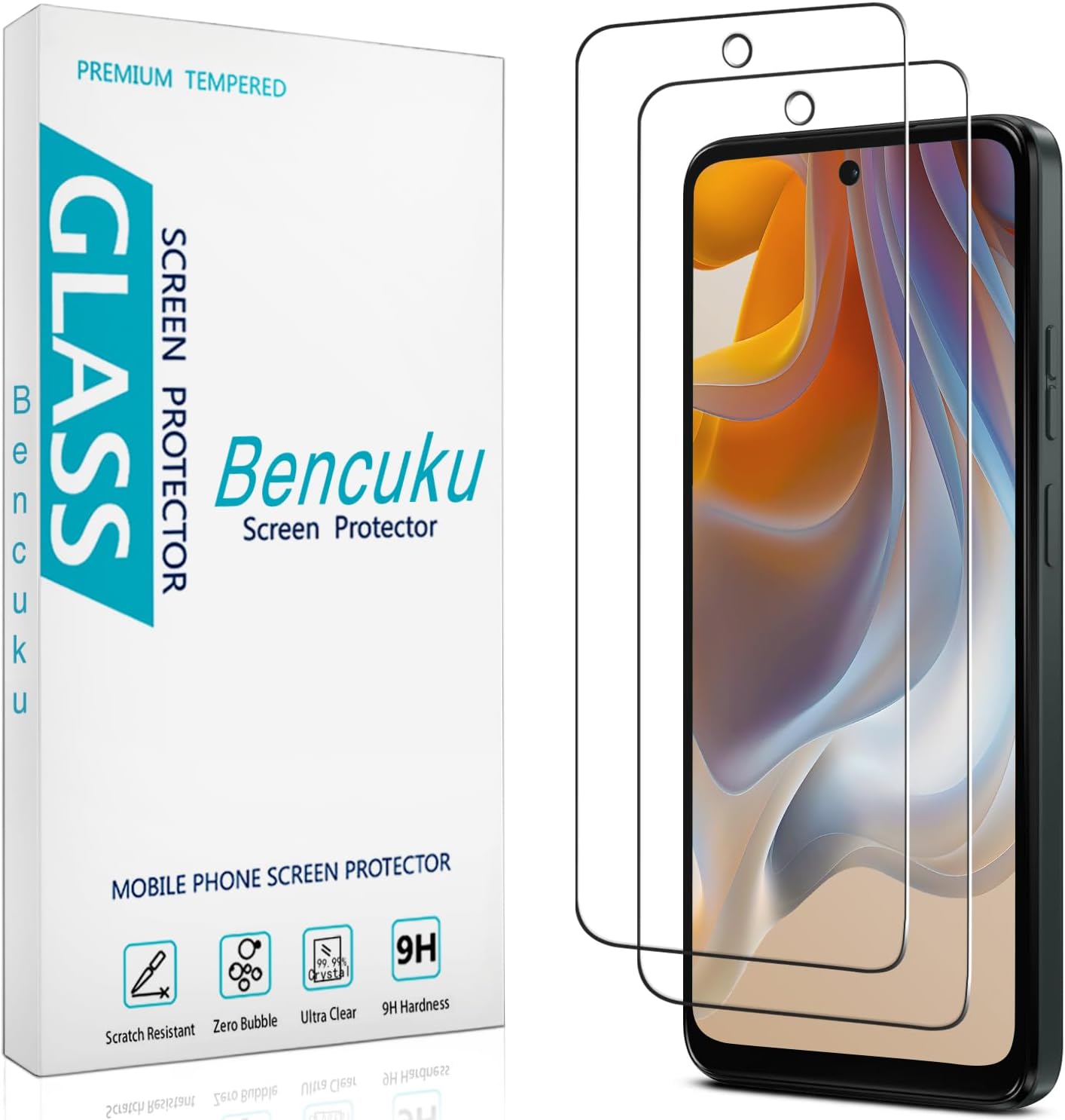 2 Pack Designed for Motorola Moto G 5G (2025) Tempered Glass Screen Protector, Anti Scratch, Bubble Free